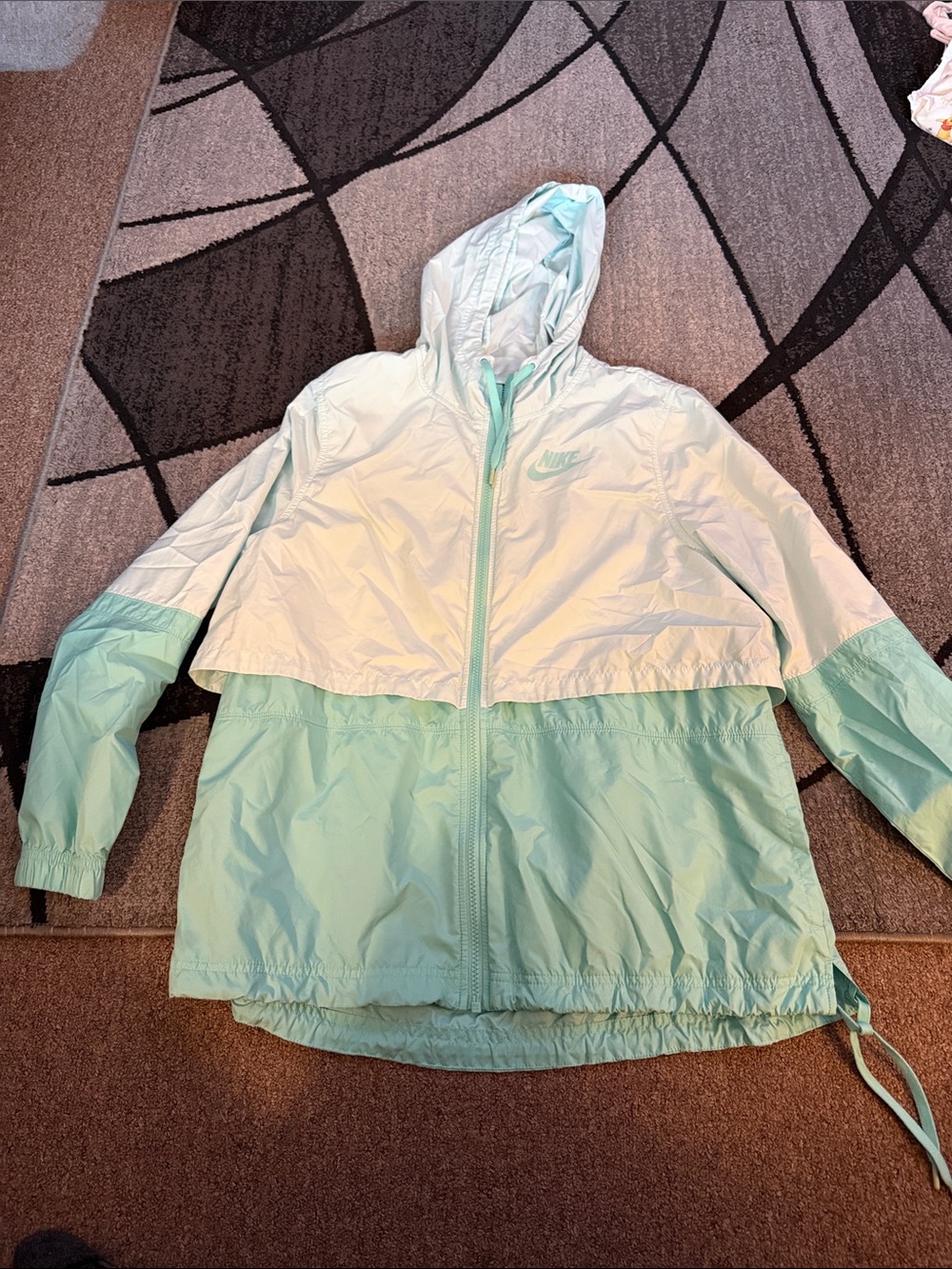 Nike Kids' Hooded Rain Jacket - Mint/Light Teal Two-Tone
